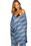 Pool to Party Towel Towel for Two / One Size / FO- Fade On Indigo Ikat Love Surplus Beach Blanket Towel from Ikat Fabrics