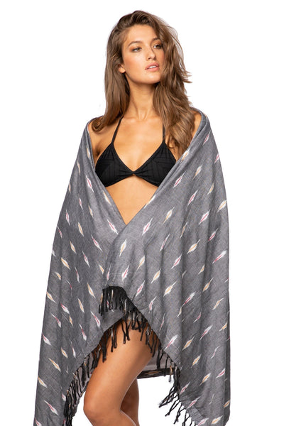 Pool to Party Towel Towel for Two / One Size / SL-Ngt Night Starlight Ikat Love Surplus Beach Blanket Towel from Ikat Fabrics