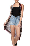 Pool to Party Vest Flowers & Dots / One Size / Maroon Free Spirit Vest in Flowers & Dots Print