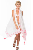 Pool to Party Vest Long Draped Vest in Floral Loops Embroidery / One Size / Black Long Draped Vest in Floral Loops Embroidery