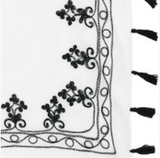Pool to Party Vest Long Draped Vest in Floral Loops Embroidery / One Size / Black Long Draped Vest in Floral Loops Embroidery