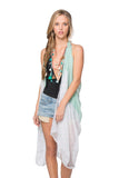 Pool to Party Vest Lots O'Dots Print / One Size / Spearmint Free Spirit Multi Wear Vest in Lots O'Dots Print
