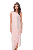 Pool to Party Vest Modal Pin Stripe / One Size / Pink Free Spirit Multi Wear Coverup Vest in Modal Pin Stripe Print