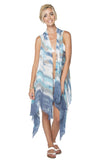 Pool to Party Vest Tie Dye Day Dream / one size / Blue Long Draped Coverup Vest - Tie Dye Day Dream