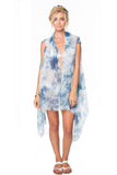 Pool to Party Vest Tie Dye Del Rey / One Size / Ocean Long Draped Coverup Vest - Tie Dye Del Rey Print
