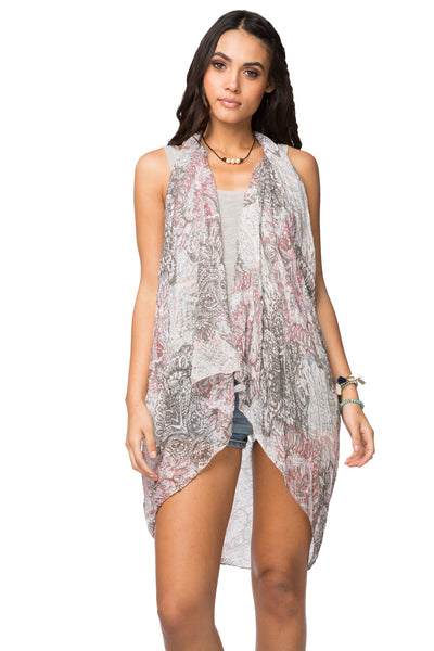 Pool to Party Vest Touch of Grey / One Size / Grey Free Spirit Multi-Wear Coverup Vest Dress in Touch of Grey Print