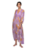 Poolside Maxi Sundress Coverup – Wonderland Purple Print - Subtle Luxury
