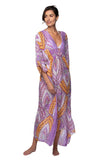 Poolside Maxi Sundress Coverup – Wonderland Purple Print - Subtle Luxury