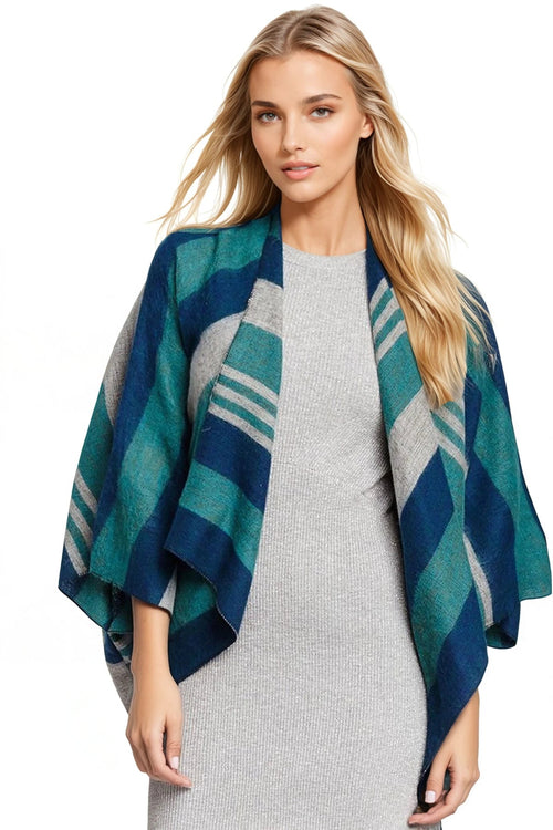 Portland Stripe Blanket Crop Poncho - Subtle Luxury
