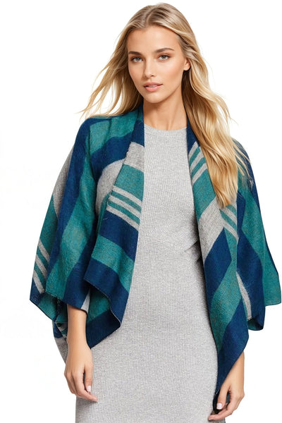 Portland Stripe Blanket Crop Poncho - Subtle Luxury