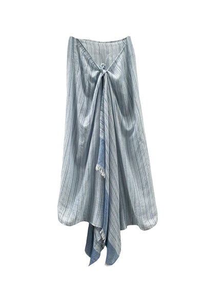 Prep School Stripe Border Textured Scarf Wrap - Subtle Luxury