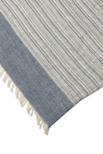 Prep School Stripe Border Textured Scarf Wrap - Subtle Luxury