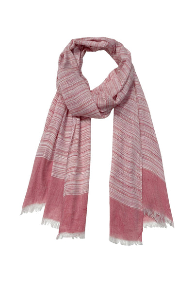 Prep School Stripe Border Textured Scarf Wrap - Subtle Luxury