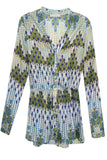 Printed Silk Peplum Blouse - Subtle Luxury