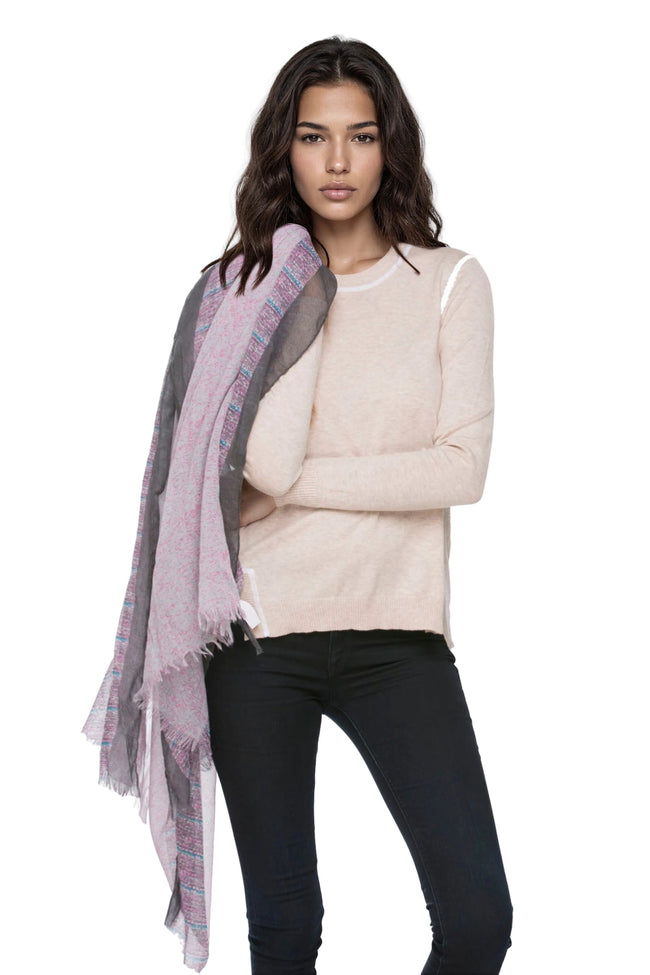 Serene Soul Print Scarf/Wrap in Lilac - Subtle Luxury