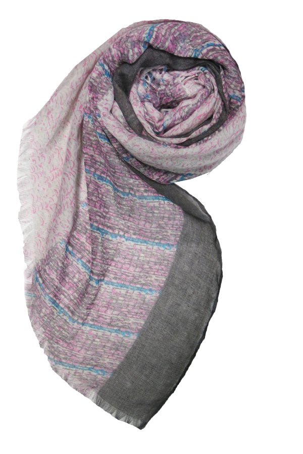 Serene Soul Print Scarf/Wrap in Lilac - Subtle Luxury
