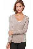 Side Panel V - Neck Sweater | mixed media - Subtle Luxury