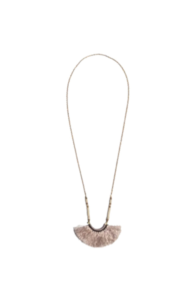 Silk Fringe and Beads Necklace - Subtle Luxury