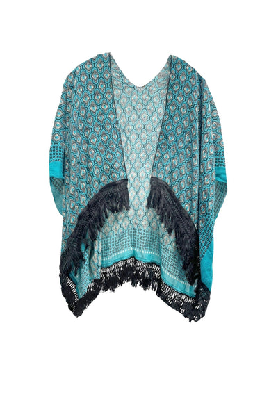 Soft Hand Luxury Fringe Edge Crop Kimono - Subtle Luxury