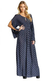 Split Sleeve Mini Striped Knit Maxi Dress - Subtle Luxury