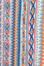 Spring Festival Print Fringe Kaftan in Teal - Subtle Luxury