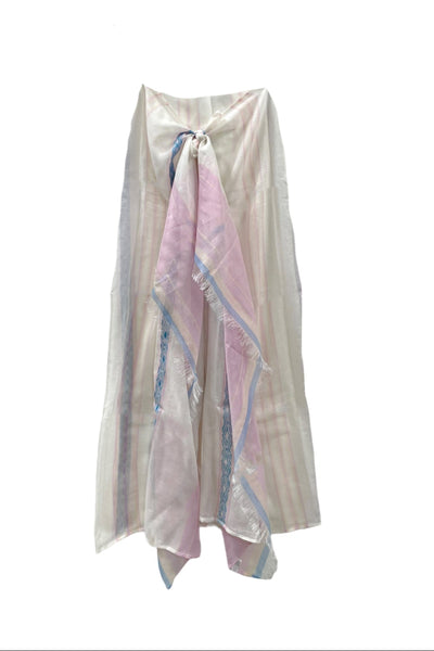 Spring Linens Woven Stripe Jacquard Sarong Wrap Scarf