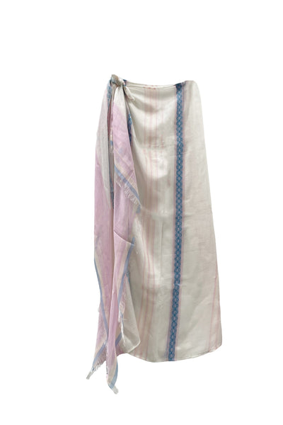Spring Linens Woven Stripe Jacquard Sarong Wrap Scarf - Subtle Luxury
