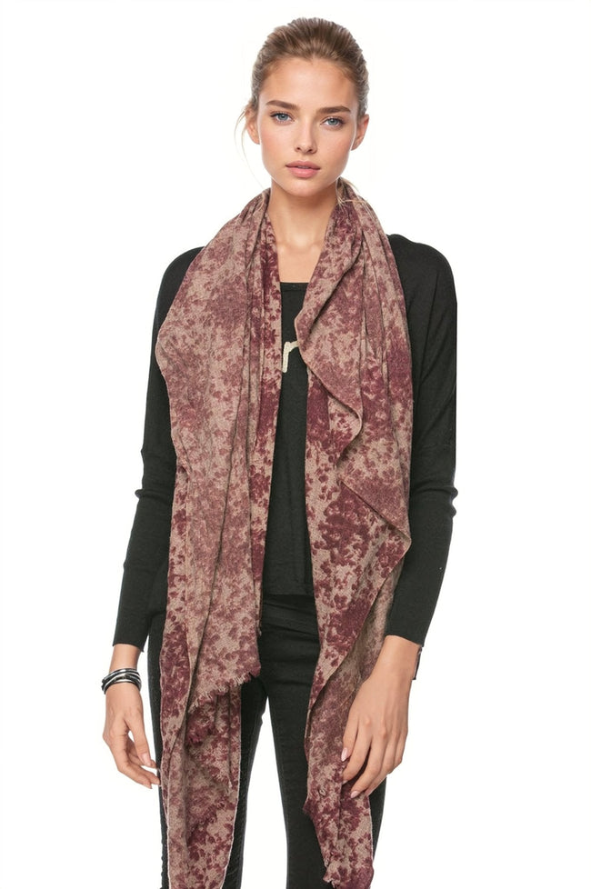 Spun Luxury Luxury Scarf Gemma Print / Maroon Gemma Printed Scarf in Maroon