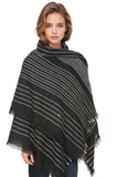 Spun Scarves Blanket Wrap Black / One Size Cool Runnings Fall Winter Wrap in Cool Runnings Pattern in Black