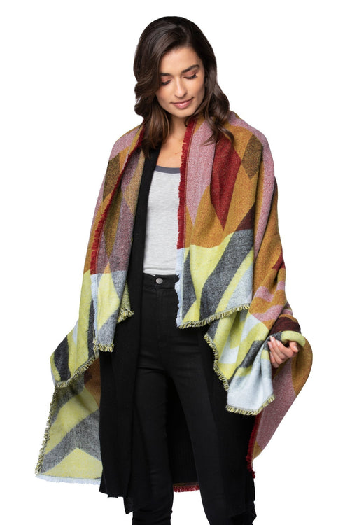 Spun Scarves Blanket Wrap Dizzy Diamond Blanket Wrap / Autumn Dizzy Diamond Blanket Comfort Wrap
