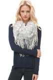 Spun Scarves Knit Scarf Hand Knit 2-Way Net Infinity Scarf in White Hand Knit 2-Way Net Infinity Scarf in White by Spun