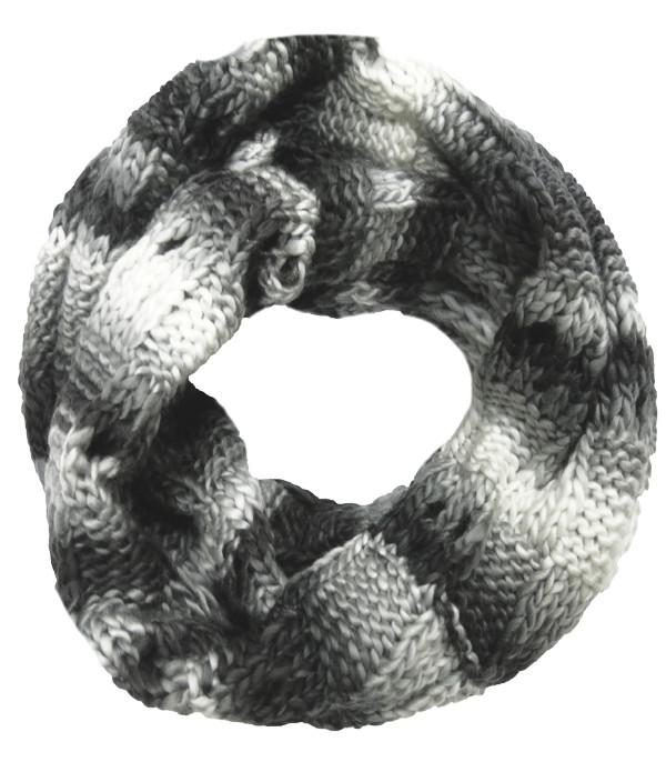 Spun Scarves Knit Scarf Hand Knit Chunky Weave Basket Infinity in Grey Hand Knit Chunky Weave Basket Infinity in Grey by Spun