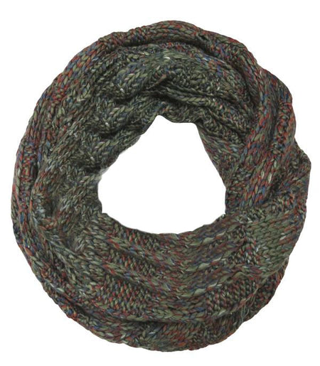 Hand Knit 2-Way Net Infinity Scarf in Tan by Spun