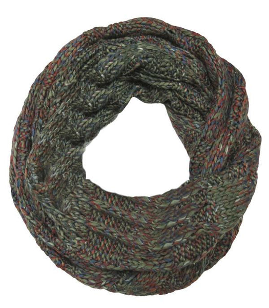 Spun Scarves Knit Scarf Hand Knit Chunky Weave Basket Infinity in Multi Hand Knit Chunky Weave Basket Infinity in Multi by Spun