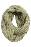 Spun Scarves Knit Scarf Shimmer Knit Infinity Scarf with Metallic Yarn