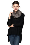 Spun Scarves Knit Scarf Slate Shimmer Knit Infinity Scarf with Metallic Yarn