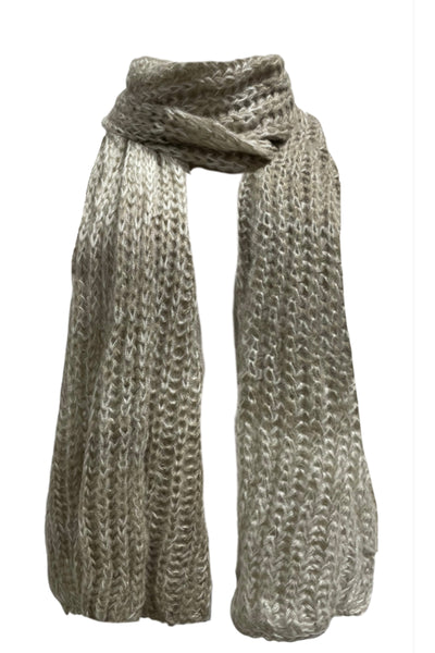 Spun Scarves Knit scarves Ombre Marled Chunky Knit Scarf / Ivory Ombre Marled Chunky Knit Scarf