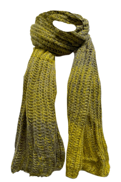 Spun Scarves Knit scarves Ombre Marled Chunky Knit Scarf / Mustard Ombre Marled Chunky Knit Scarf