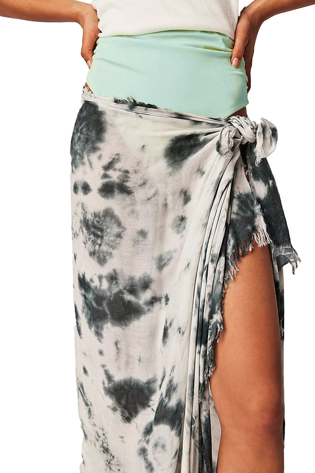 Spun Scarves Luxury Scarf Black Muted Tie Dye Wrap | Scarf | Sarong