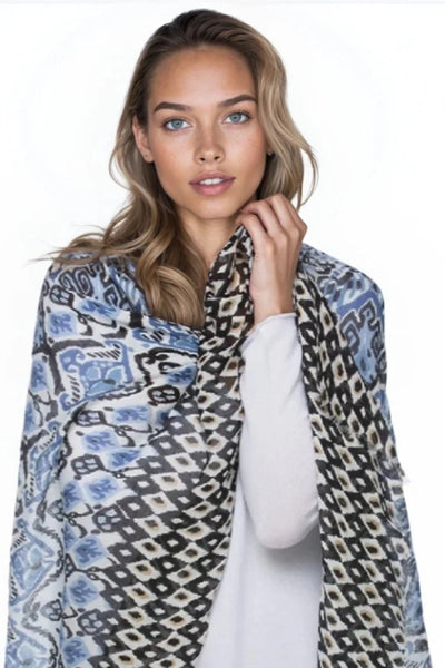 Spun Scarves Luxury Scarf Blue / One Size Desert Child Boho Print Sarong Wrap