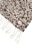 Spun Scarves Luxury Scarf Brown Edwardian Fleur Print Brown Wool Scarf