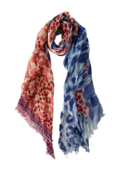 Spun Scarves Luxury Scarf Cream Animal Print Wool Scarf