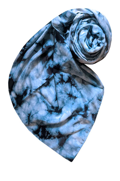 Spun Scarves Luxury Scarf Fogged Horizon Scarf in Steel Fogged Horizon Scarf in Steel Tie Dye Pattern