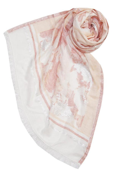 Spun Scarves Luxury Scarf Happy High Scarf in Coral Happy High Hand Loomed Textured Fabric Scarf Wrap