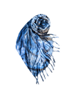 Indigo Diamond Tassel Tie Dye Sarong Wrap Scarf
