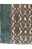 Spun Scarves Luxury Scarf Leopard Damask Print Wool Scarf
