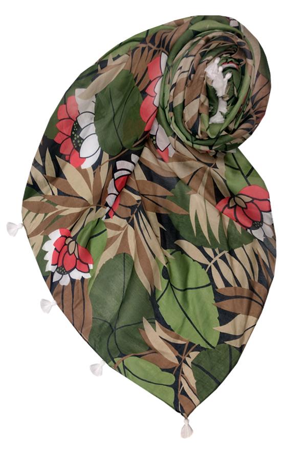 Spun Scarves Luxury Scarf Lotus Pathway Scarf in Multi Lotus Pathway Scarf Wrap
