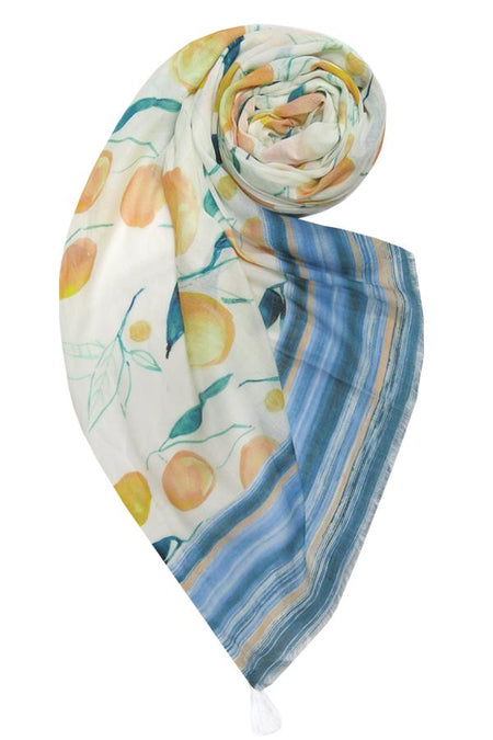 Into the Dawn Print Scarf in Navy