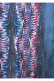 Spun Scarves Luxury Scarf Navy Abstract Jungle Leaves Print Wool Blend Scarf