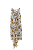 Spun Scarves Luxury Scarf Resurgence Scarf in Multi Resurgence Golden Floal Print Wrap Sarong Scarf